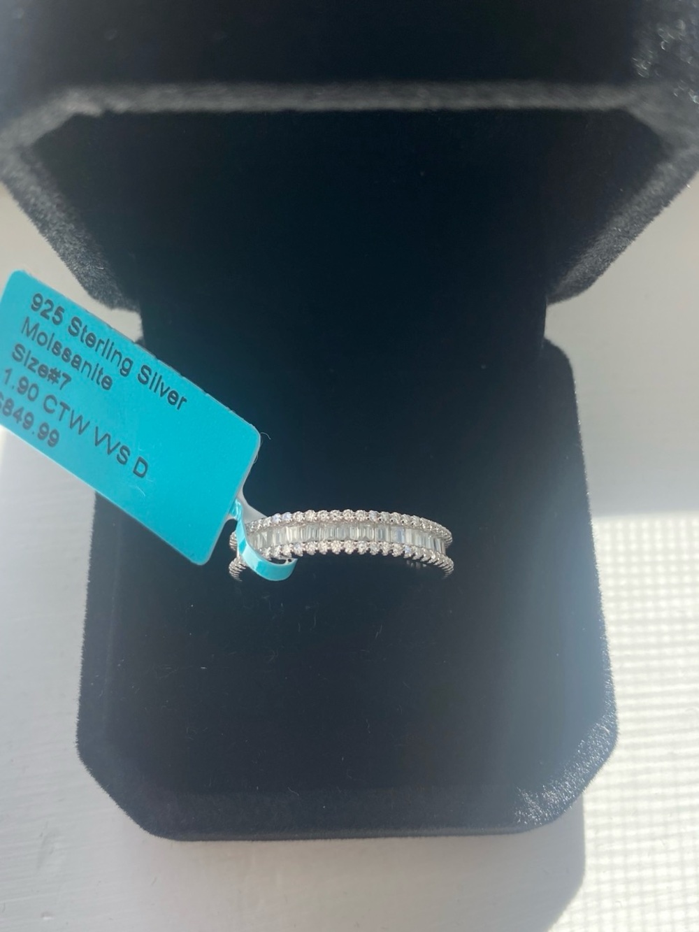 Baguette Cut Moissanite Eternity Band Size 7